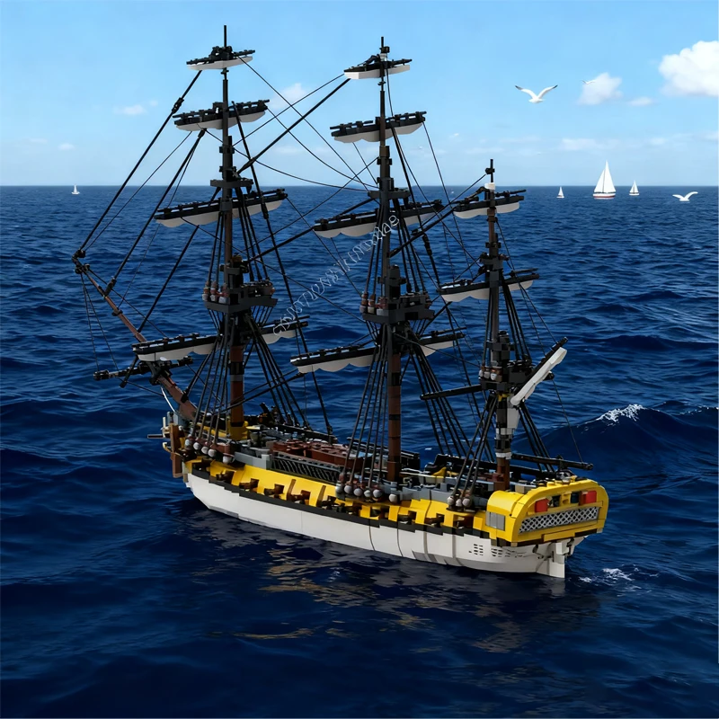 

6054 шт. MOC испанский фрегат гермиак пазлы военный корабль праздничный набор DIYA сборочная детская головоломка игрушка на день рождения Рождественский подарок в возрасте