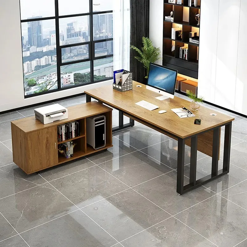 

Large Bedroom Luxury Office Desk L Shape Upgrade Wooden Modern Computer Desk Study Storage Nordic Scrivania Da Ufficio Furniture