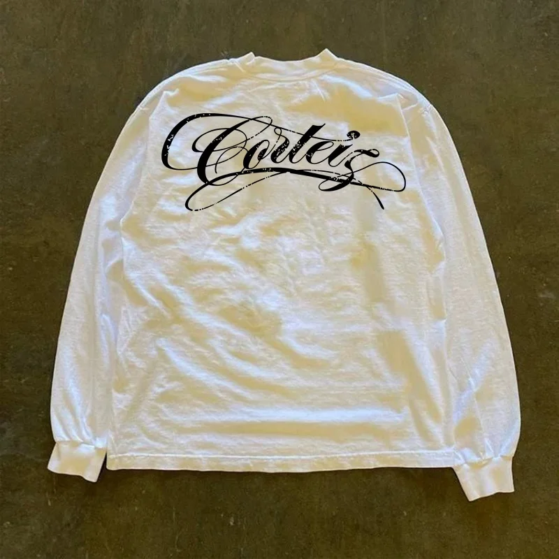 Heavyweight Pure Cotton Long Sleeve T-Shirt Unisex Vintage Style Streetwear Versatile 310gmao Xiaocheng Story Multi-Design