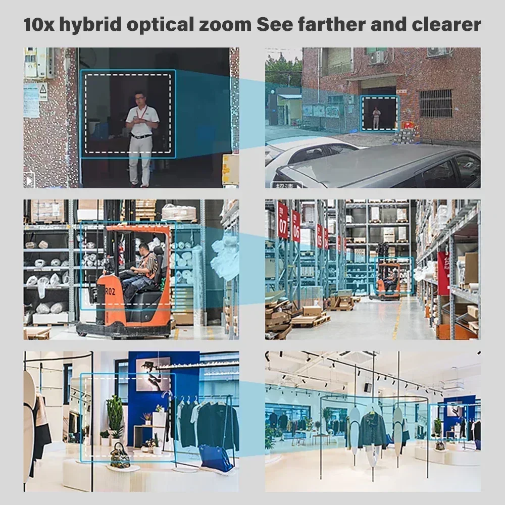 กล้องวงจรปิด PEGATAH NEW 4MP 2K Wifi สำหรับภายนอกอาคาร เลนส์คู่ ซูม 10 เท่า พร้อม AI ติดตาม ภาพสีกลางคืน กล้อง IP สำหรับการเฝ้าระวัง