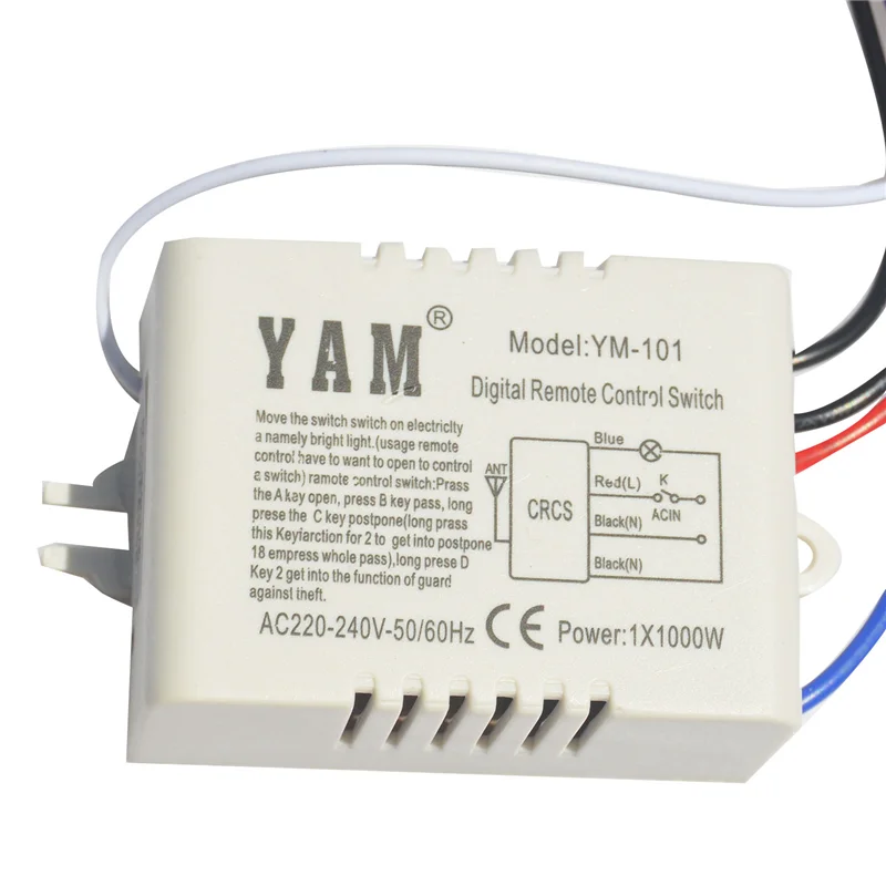 B03B-Wireless ON/OFF 220V Lampada Interruttore di telecomando Ricevitore Trasmettitore Controller Lampada Parti di ricambio per la casa