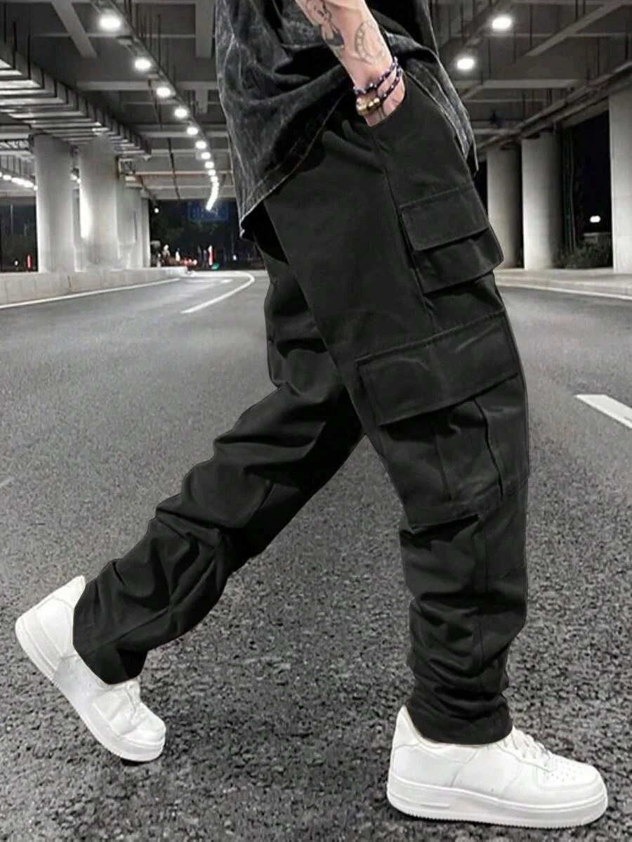 

2025 Cross-border Amazon best-selling work pants with multiple pockets, loose casual pants, trendy brand casual work pants