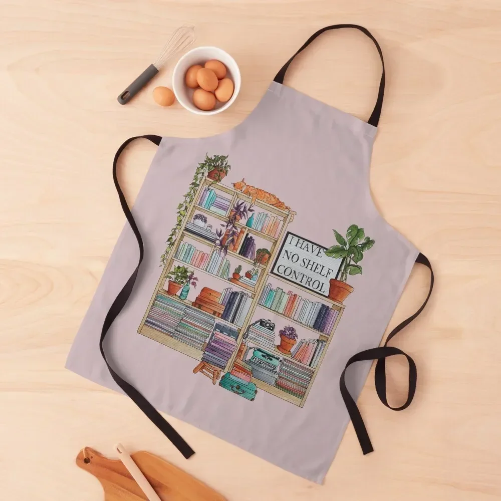 

Watercolor bookshelf I have no shelf control Apron Things For Home And Kitchen chef costume Kitchen Tools Apron