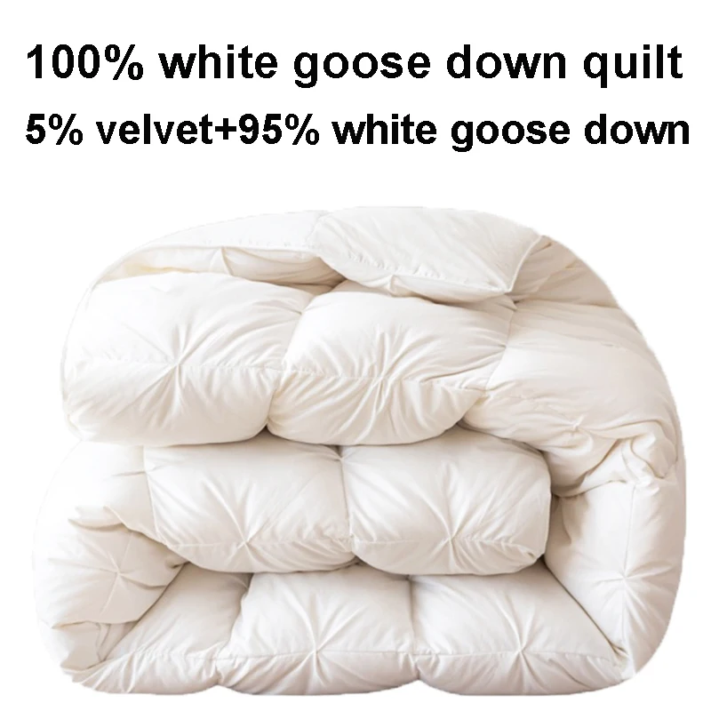 100% Goose Down Comforter Thicken Duvets Luxury Bedding Set For Winter Queen Size Heavy Down Quilt Warm 1.5*2/1.8*2.2/2*2.3m