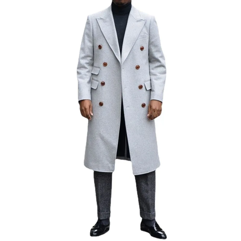 

Pop Fashion Men Fashion Blends Mens Casual Business Trench Coat Mens Leisure Overcoat Male Solid Blends Dust Coats Jackets
