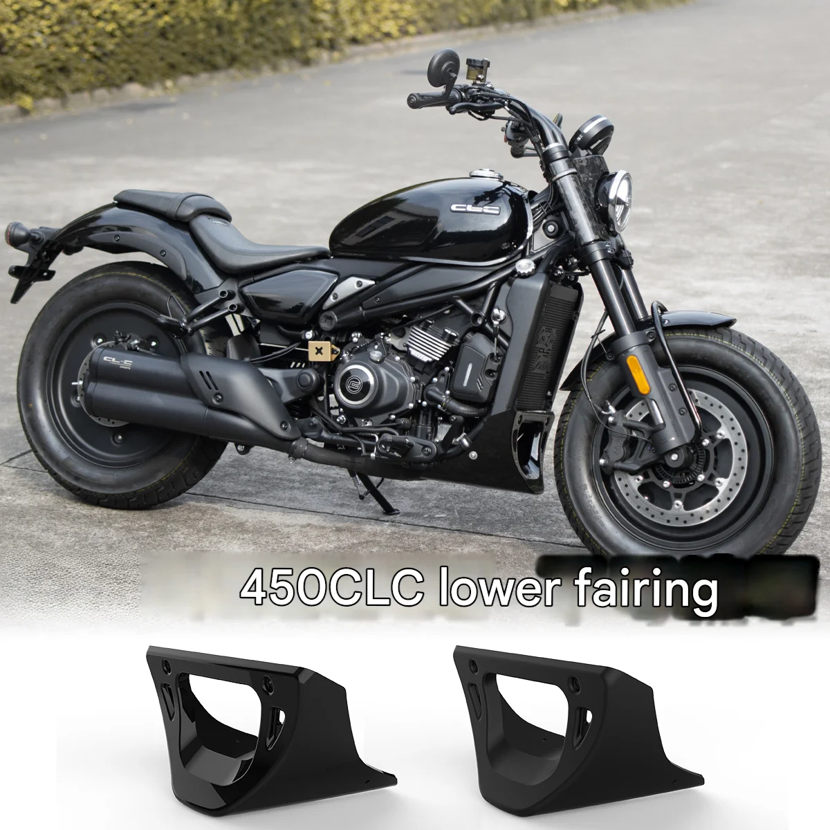 For CF 450 CL-C modified accessory, the dedicated straight-up engine protection cover with bottom pocket for the radiator grille
