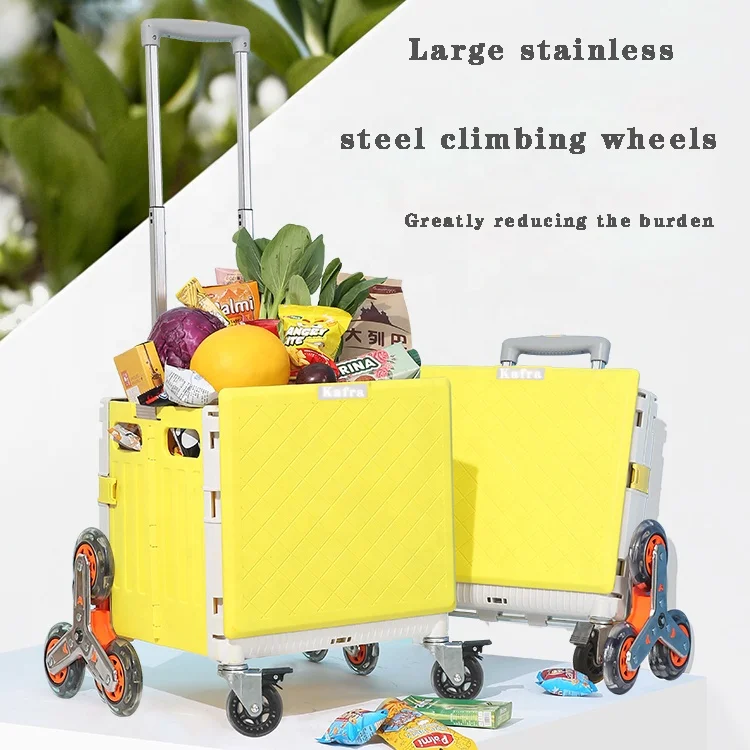 Multifunctional Stair Climbing Foldable Grocery Shopping Cart