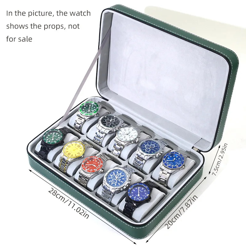 New 6/10/12 Slots Portable Watch Storage Boxes Organizer with Zipper Classic Style Multifunctional Watch Display Box