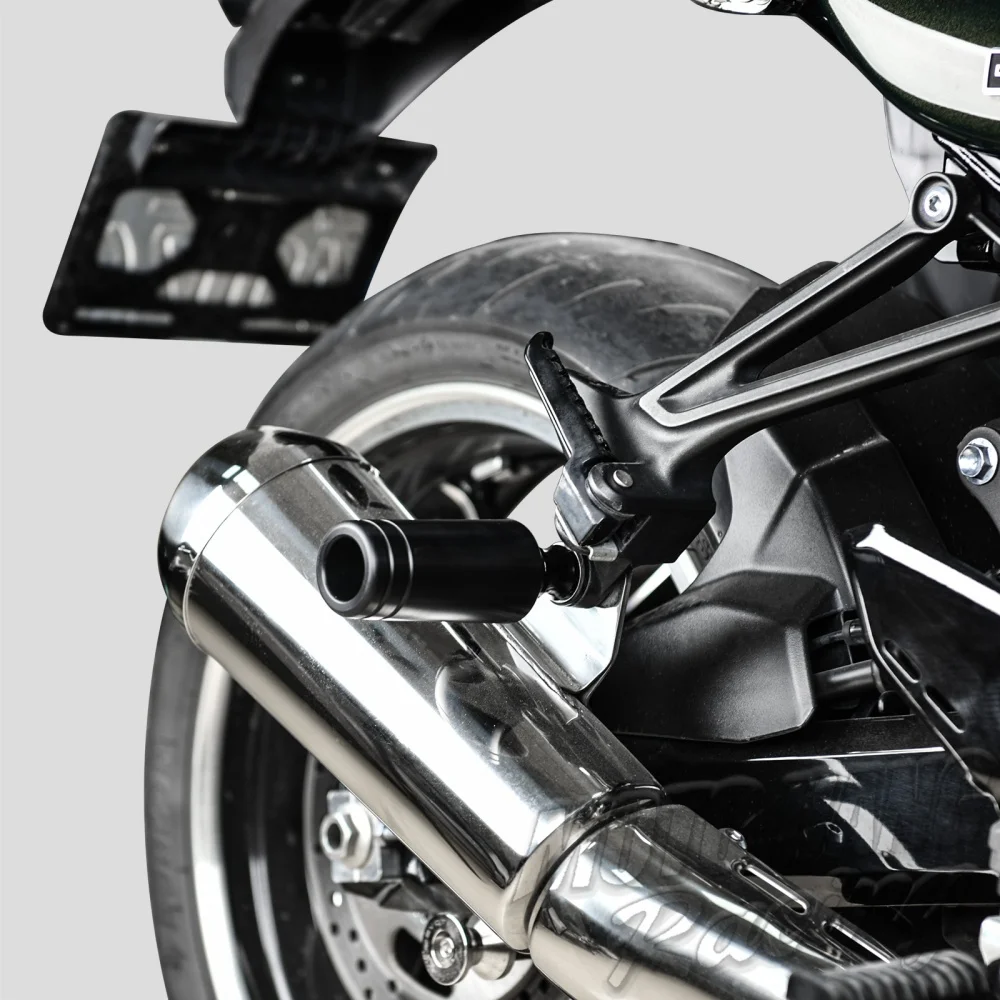 Motorrad-Auspuff-Rahmenschutz für Kawasaki Z900/Z900RS 2017-2026 Rechte Seite Schalldämpfer-Sturzschutz POM Fallschutz