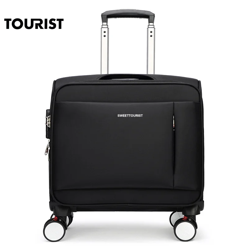 

Men Rolling luggage Suitcase Travel Trolley Bag with wheels 18" Softside Spinner Suitcase Men Business Spinner luggage Suitcase