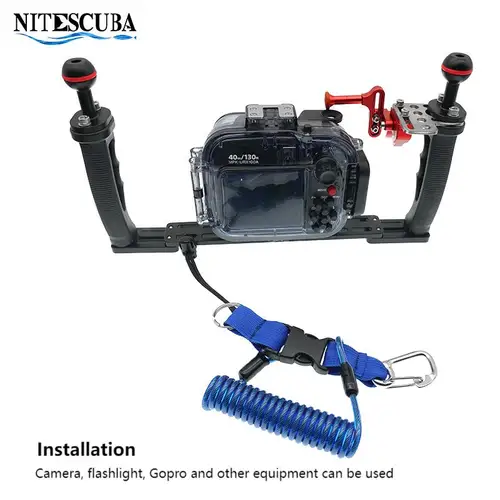 Imagen 2 del producto Buceo 316 Anti-pérdida espiral resorte bobina cámara cordón seguridad herramienta de emergencia cuerda de liberación rápida espiral cordón y hebilla de Clip