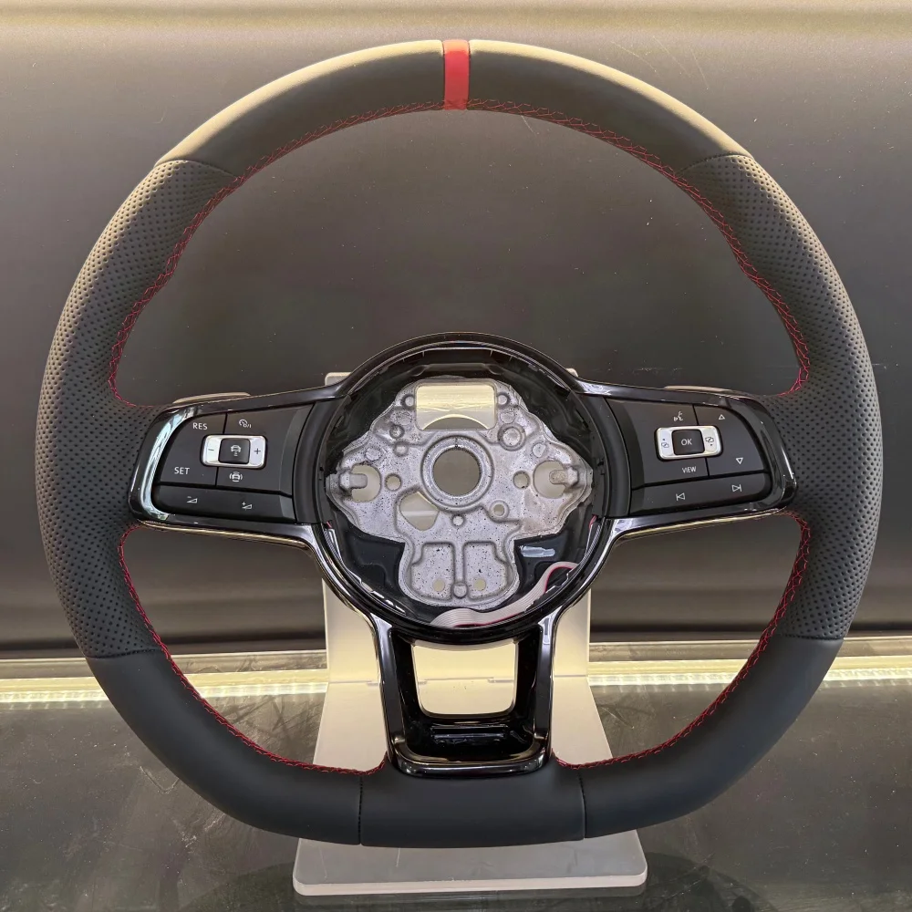

Красный кожаный руль Volant Lenkrad для VW Volkswagen Golf 7.5 MK7 MK6 MK5 Passat GTI GTD GTE