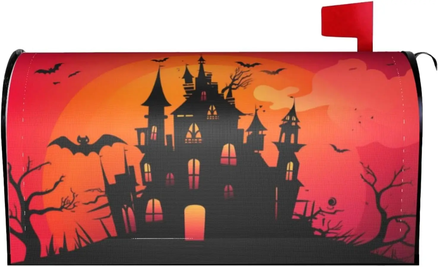 Witch House Mailbox Cover Funny Halloween Night Letter Box Cover Magnetic Mail Wraps Post Garden Decorations 21x18 Inch