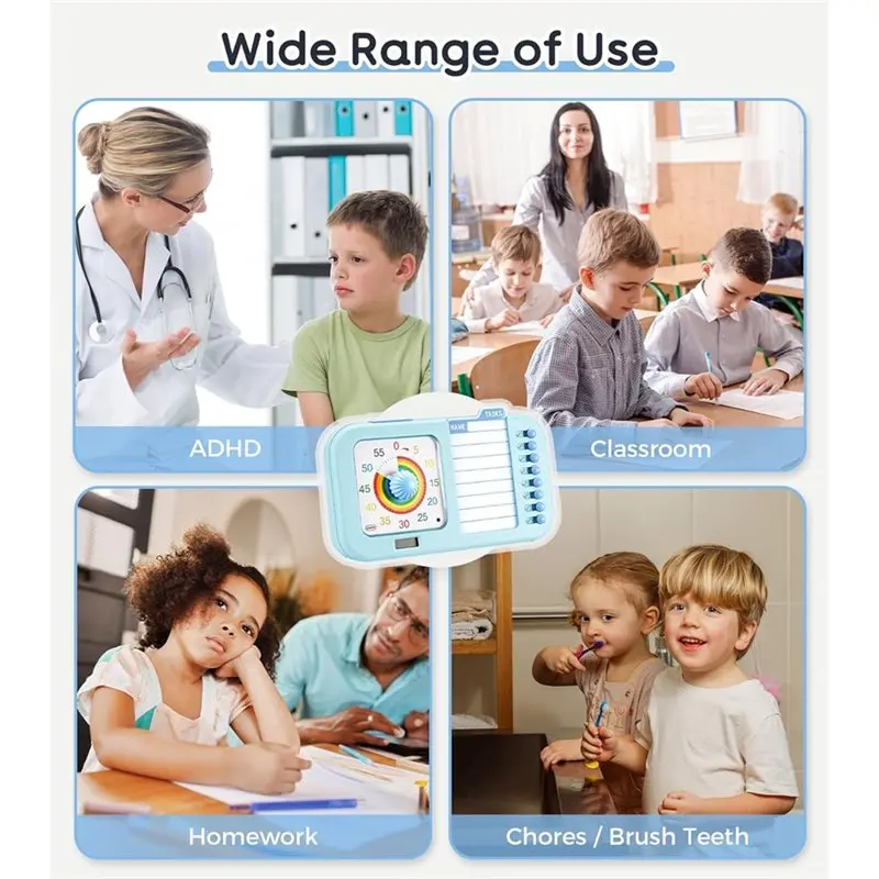 A98E-Educatory Chart& Visual Schedule Planner 3In1 ADHD Timer For Kids Adults Featuring Planning Board, Task Timer Chore