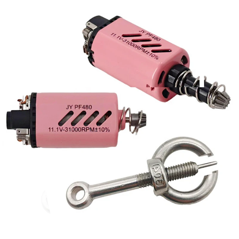 Airsoft Motor 480 High Speed Short & Long Shaft Pink 31000 Rpm Dc 11.1v Neodymium Magnet with Special Gear Puller Part