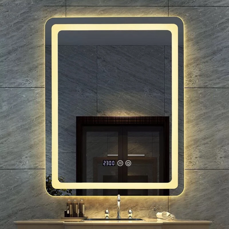 

Bathroom smart mirror bluetooth anti-fog light wall mounted led toilet toilet