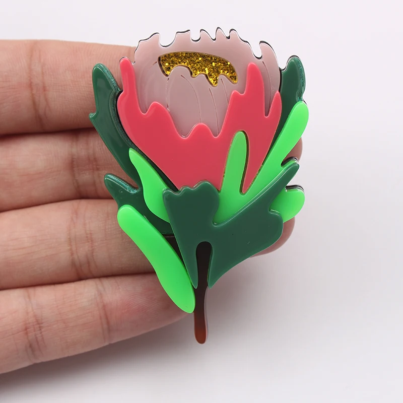 Mode Frauen Acryl Brosche schöne Rose Blume Kleidung Accessoires Pins
