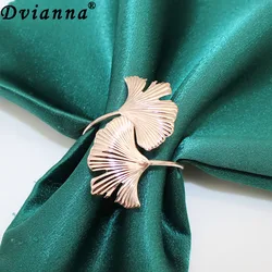 6Pcs Metal Gingko Leaf Napkin Ring Gold Napkin Holder Table Decorations for Thanksgiving Christmas Wedding Birthday