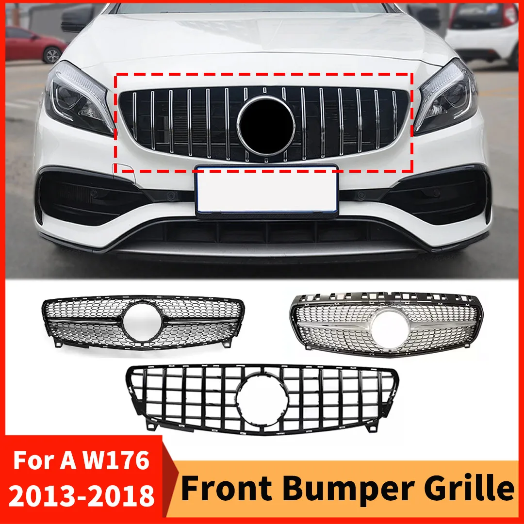 

Styling Refit GT Diamond Front Bumper Grille Hood Mesh For Mercedes Benz A W176 A45 A180 A200 A260 2013-2018 Tuning Accessories