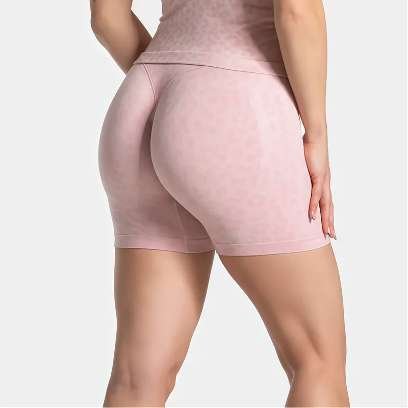 Shorts Deportivos HISTELLO para Mujer, Diseño de Leopardo, Cintura Alta, Ajustados, Sin Costuras, para Gimnasio, Running y Entrenamiento