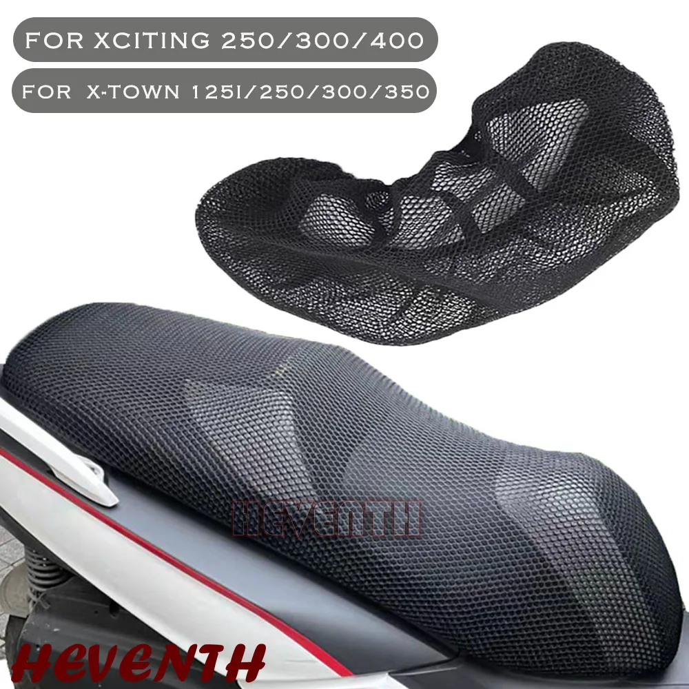 オートバイのシートクッションカバー,防水,通気性,メッシュ,xciting 250, 300, 400, X-TOWN, 125i, 250, 350