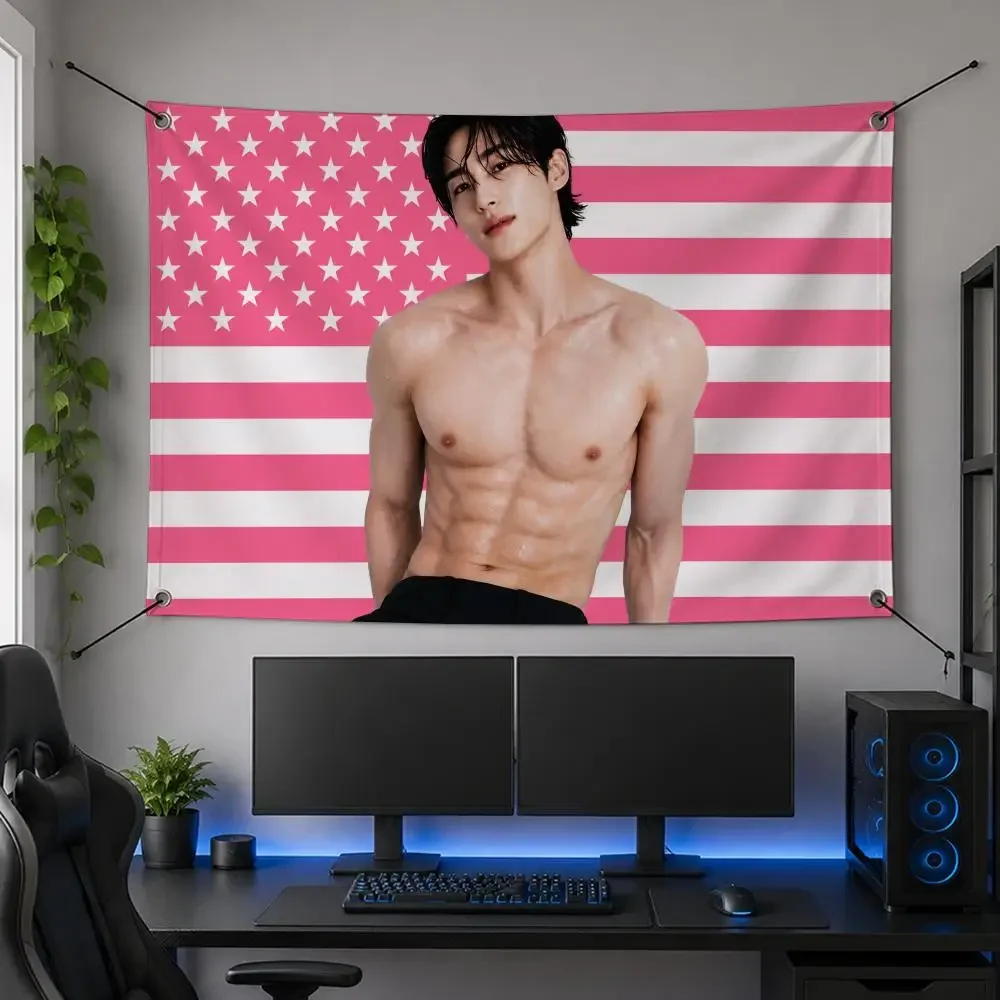 Celebrity Cinema Fashion Talent Famous B-Byeon Woo-seok Flags Flag Banner for Bedroom Dorm Party Home Living Room Game Room Gift