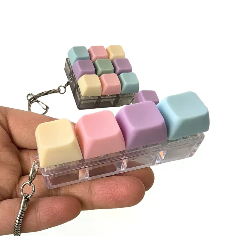 1/4/5/9 Keys Mechanical Keyboard Axis Tester Button Keycap Keychain Keyboard Keychain Toy Finger Keyboard Caps Toy