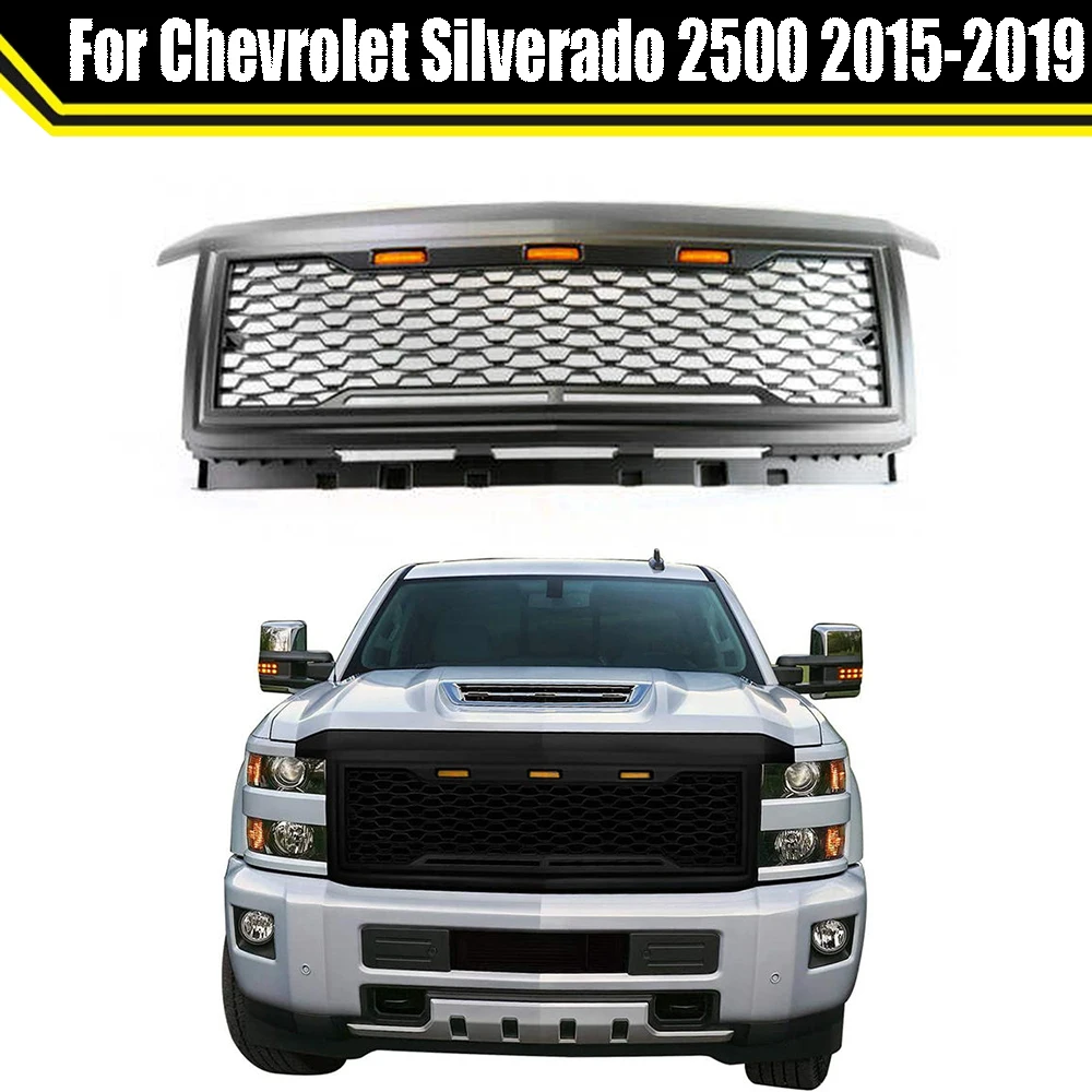 

Trim Mesh Cover Bumper Grill Upper Racing Grills Radiator Grille For Chevrolet Silverado 2500 2015-2019 Car Modification Parts