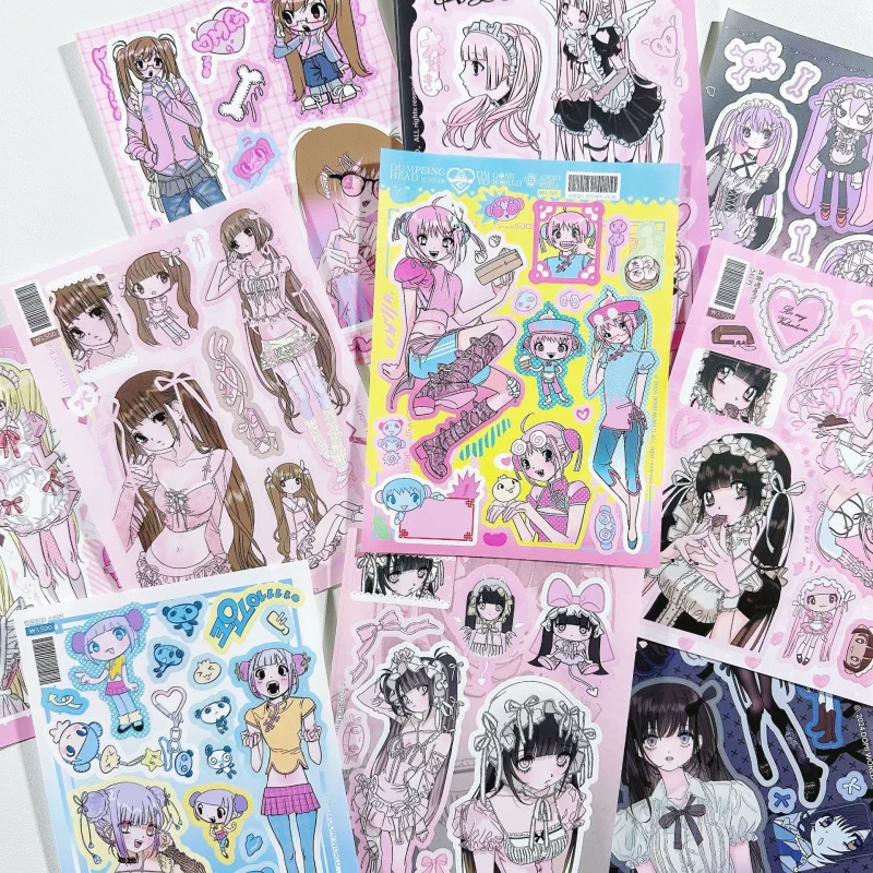Korean New Domi Stickers Cute Girl Sexy Character Sticker Hand Account Phone Case Diary Planner Scrapbook DIY Decorative Sticker