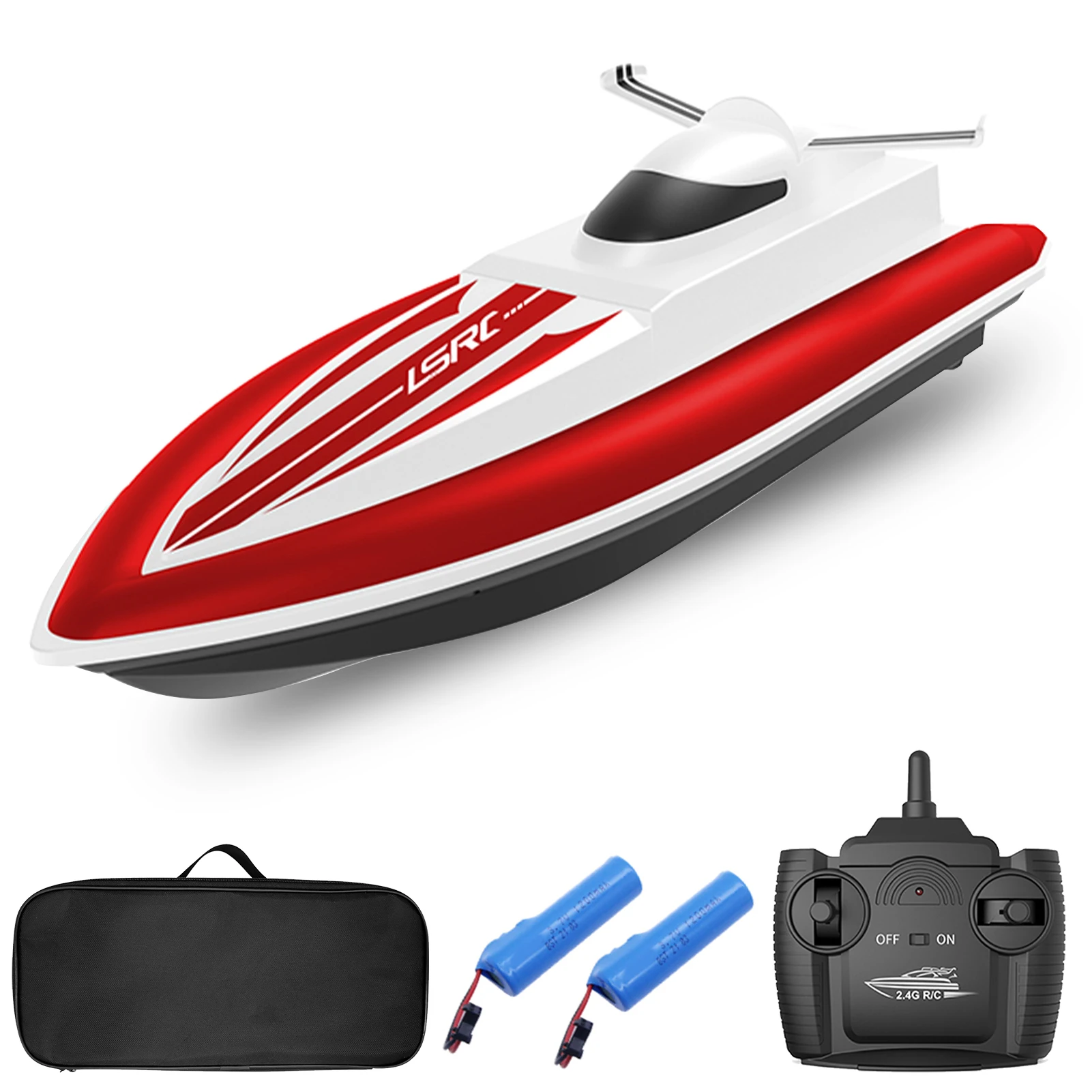 LSRC RC Boat Remote Control Boat Race Boat 2.4GHz Waterproof Toy for Lake Pool Sea Gift for Kids Boys Girls