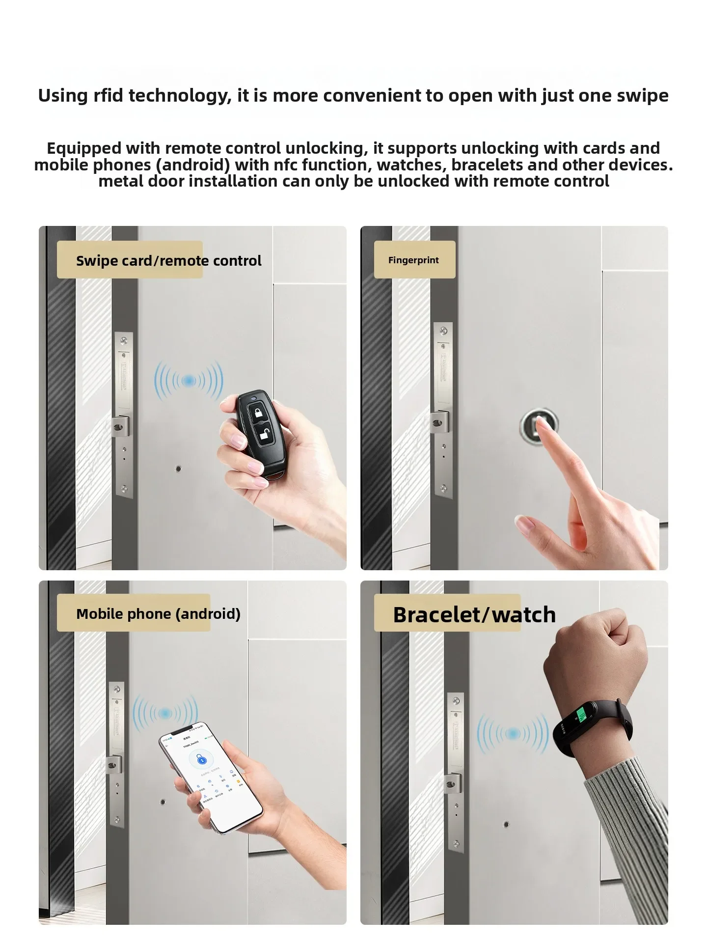 Invisible door Smart lock Secret room door NFC induction remote control Electronic dark door lock Home indoor hidden