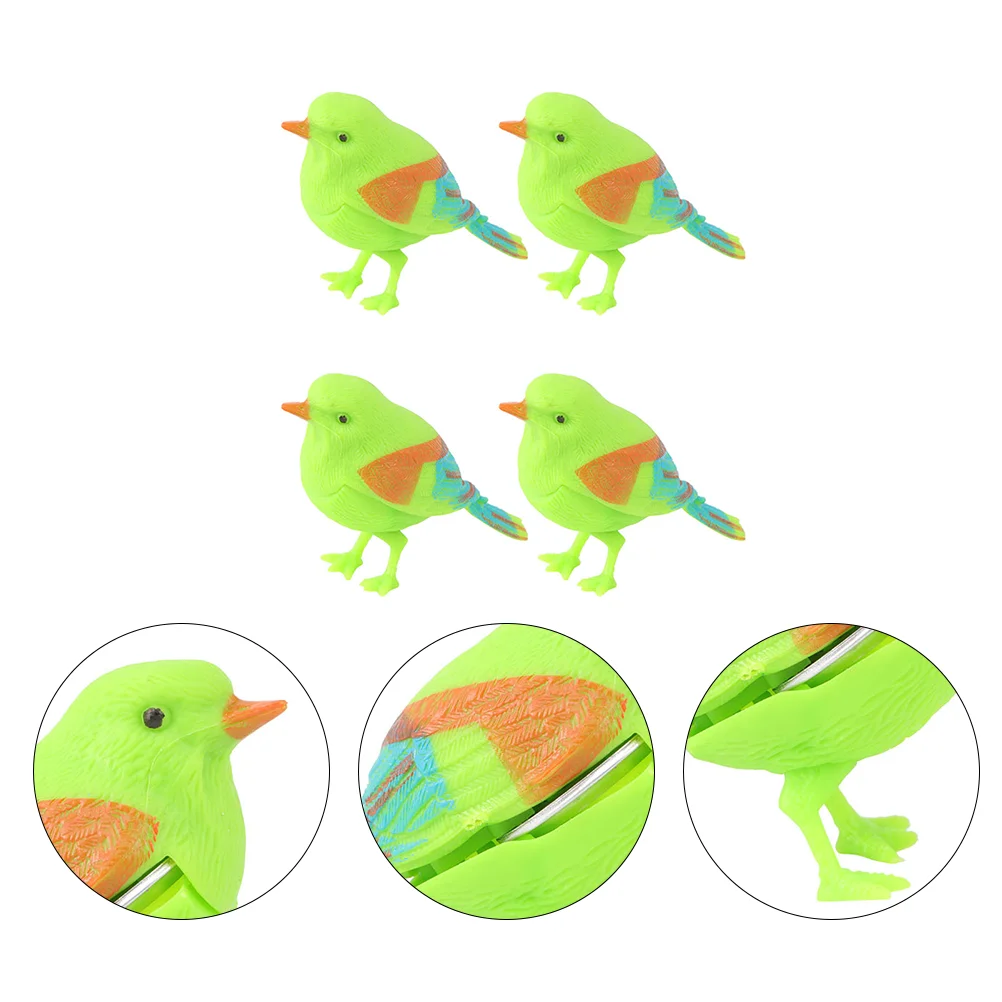 4 ชิ้นของเล่นนกของเล่นควบคุมเสียงร้องเพลง Little Chirping สีสัน 950X550X300 เซนติเมตรจําลองตกแต่งเด็กตลก