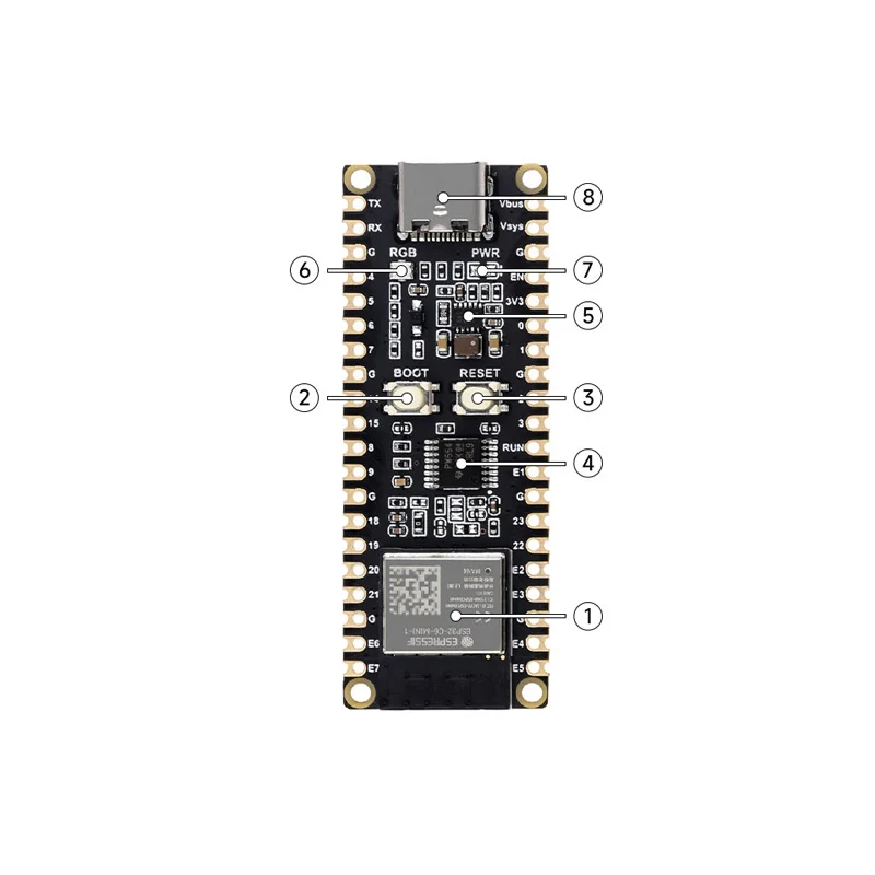 Carte de développement ESP32-C6 160MHz Processeur monocœur ESP32-C6-MINI-1 technologie