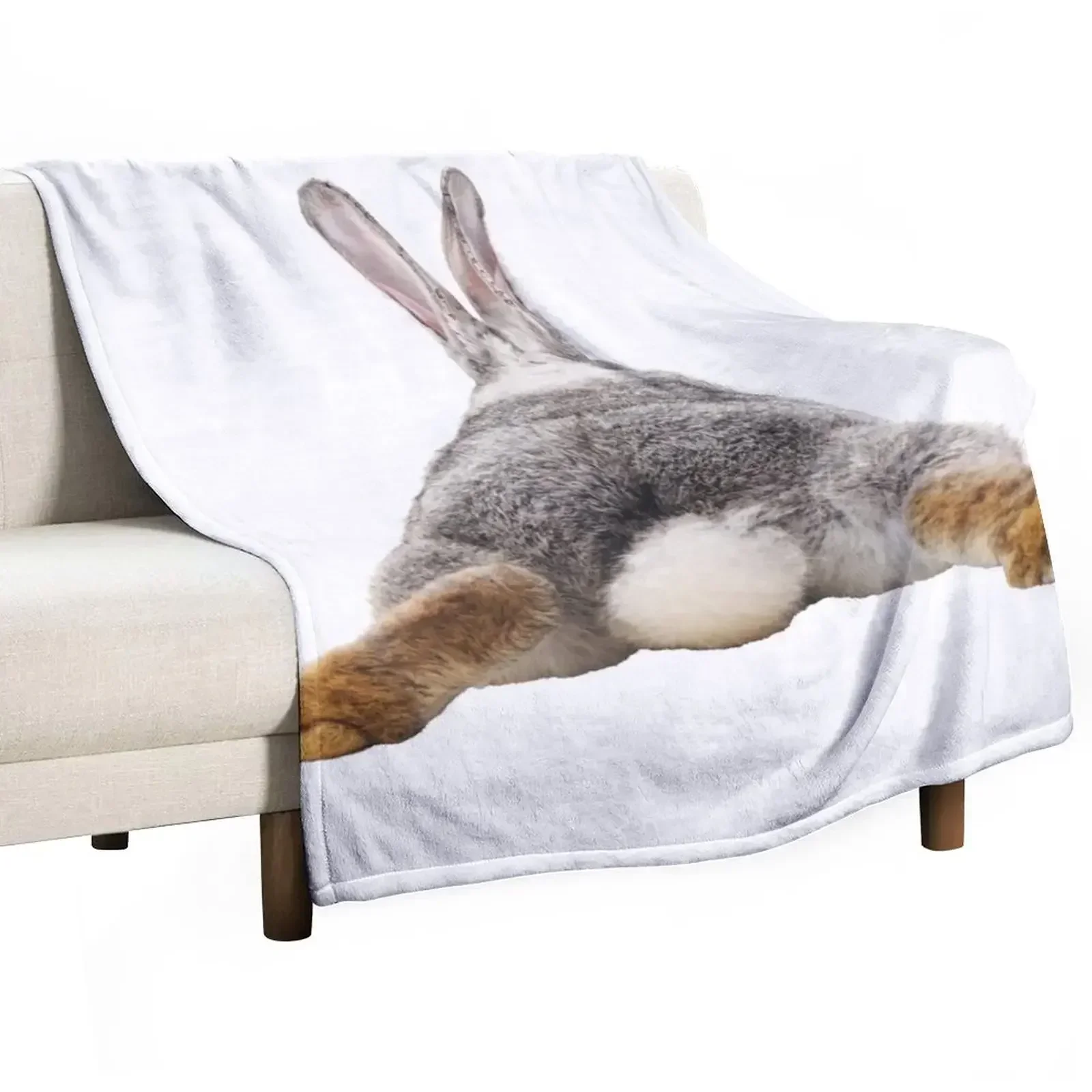 Cute Bunny Rabbit Tail Butt Image Picture Throw Blanket anime Thin Nap blankets ands Cute Plaid Picnic Blankets