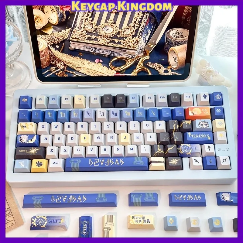 崩壊：スターレイル-キーキャップ-ファイノンテーマ-キーキャップ-アニメ-ゲーミングキーキャップ-pbt-5面昇華プリント-チェリーmxスイッチ対応-メカニカルキーボード用