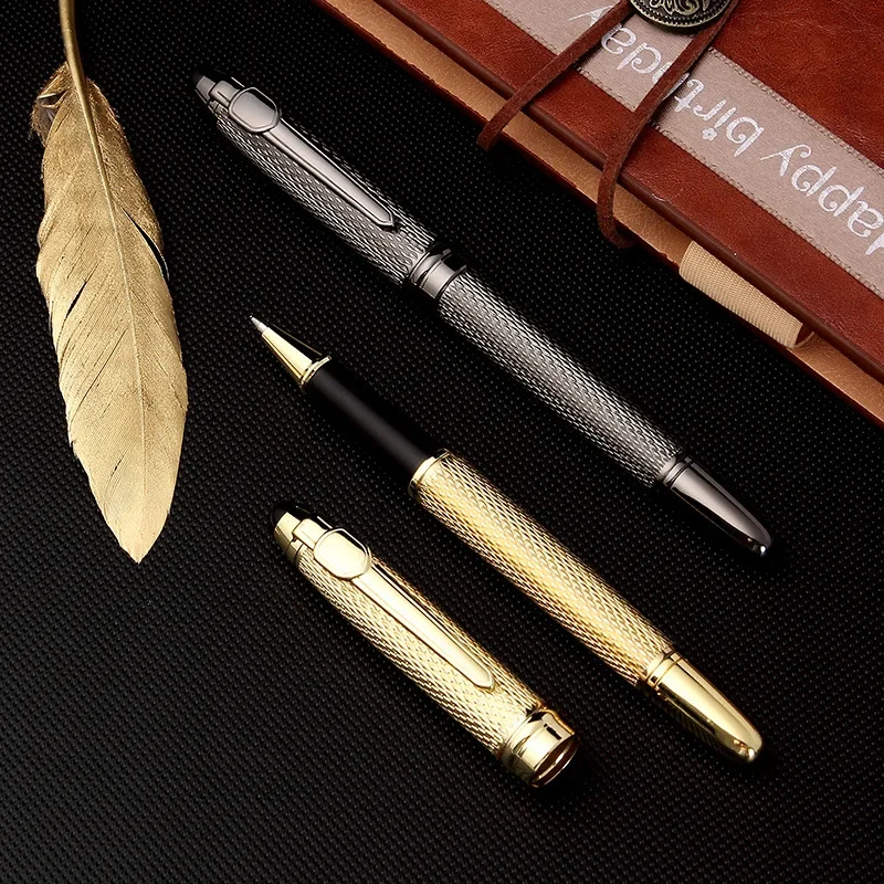 2PCS Metal neutral pen, precious bead water pen, business advertising gift, signature pen