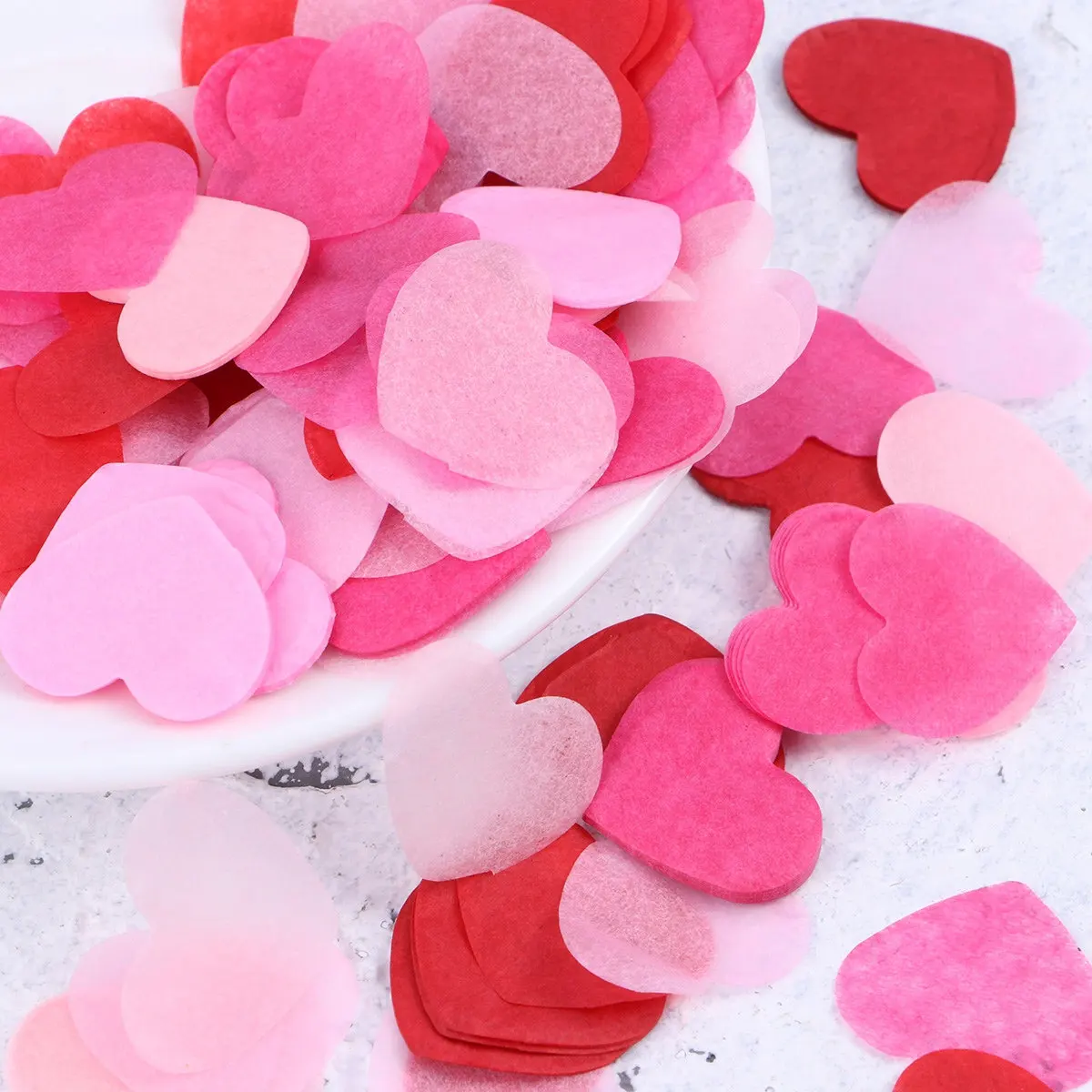 5000Pcs Pink Heart Confetti Mix Biodegradable Eco Friendly Loose Paper Confetti for Wedding Decor Basket Bucket Balloon Fill