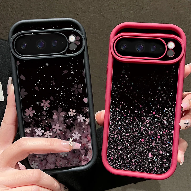 Cherry Blossom Pattern TPU Case For Google Pixel 8 7 10 Pro 9A 8A Pixel 10 9 Pro XL Shockproof Soft Silicone Phone Cover Cases