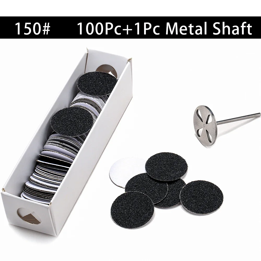 100 قطعة ورق الصنفرة القابل للاستبدال مع القرص 25 مللي متر أداة إزالة مسامير الكالس باديكير الصنفرة مسمار مثقاب الخشب الملحقات #3