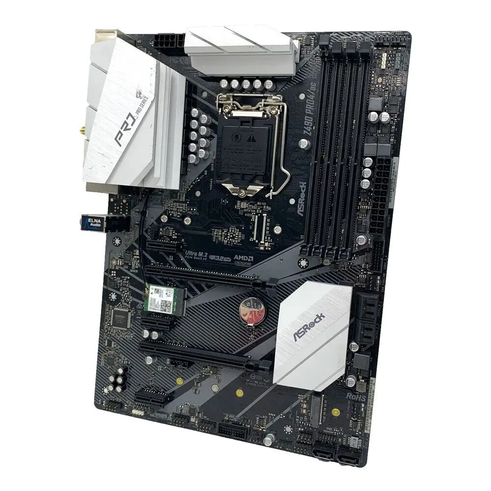 Imagem -02 - Asrock-placa-mãe Z490 Pro4 ac Cpu Atx Sata3 Lga 1200 Suporte I510400f I7-10700f I3-10320 I9-10900k