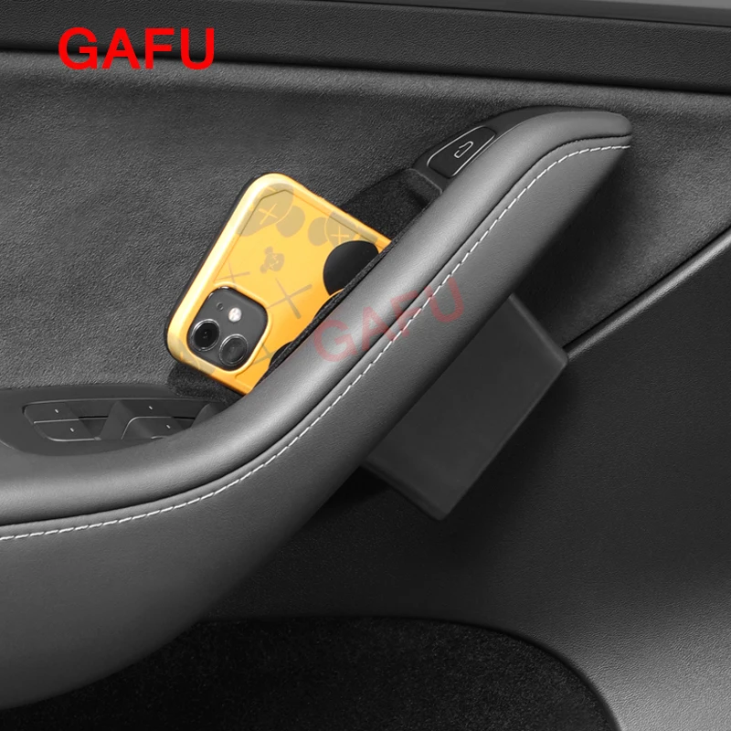 

For Tesla Model 3/Y 2020-2022 Car Door Storage Box Interior Space-saving Convenient Flocking Collection Accessories