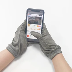 Screen Touch Mittens Silver Fiber Gloves Antistatic Conductive Material Antibacterial EMF Shielding Radiation Protection