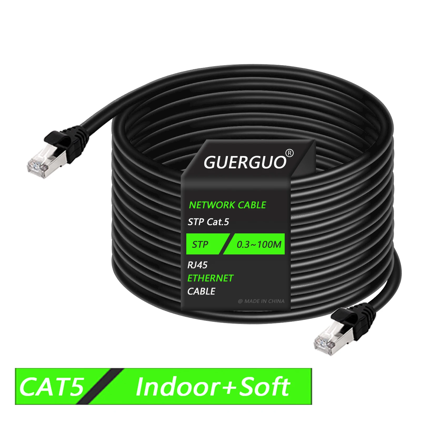 0.3M-100M Cat5/CAT6 STP/SFTP Stage Ethernet Extension Cable Outdoor&Indoor LAN Network Shielded Cable with RJ45 Connector