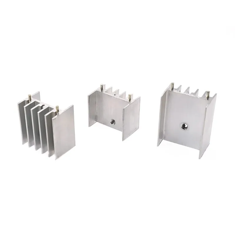 5pcs Aluminum Heat Sink To-220 Triode 23.5x15.5x20/25/30/45 Hole Height 18mm With Double Pins