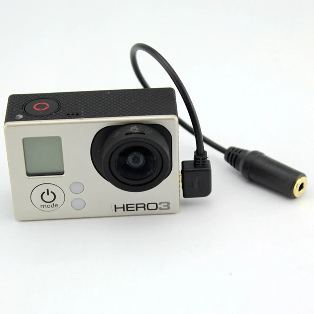 3.5mm Active Clip Microphone with Mini USB Audio Adapter Mic Cable for Gopro Hero 3 3+ 4 Action Camera Accessories Kit