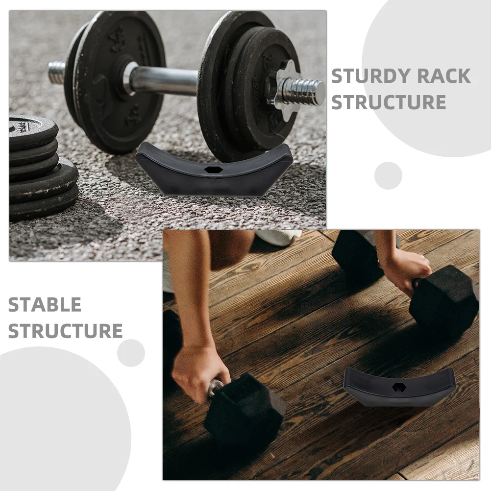 Suporte de rack para halteres, 4 unidades, design oco, leve, redução de ruído, ferramenta de treino estável, armazenamento de academia em casa