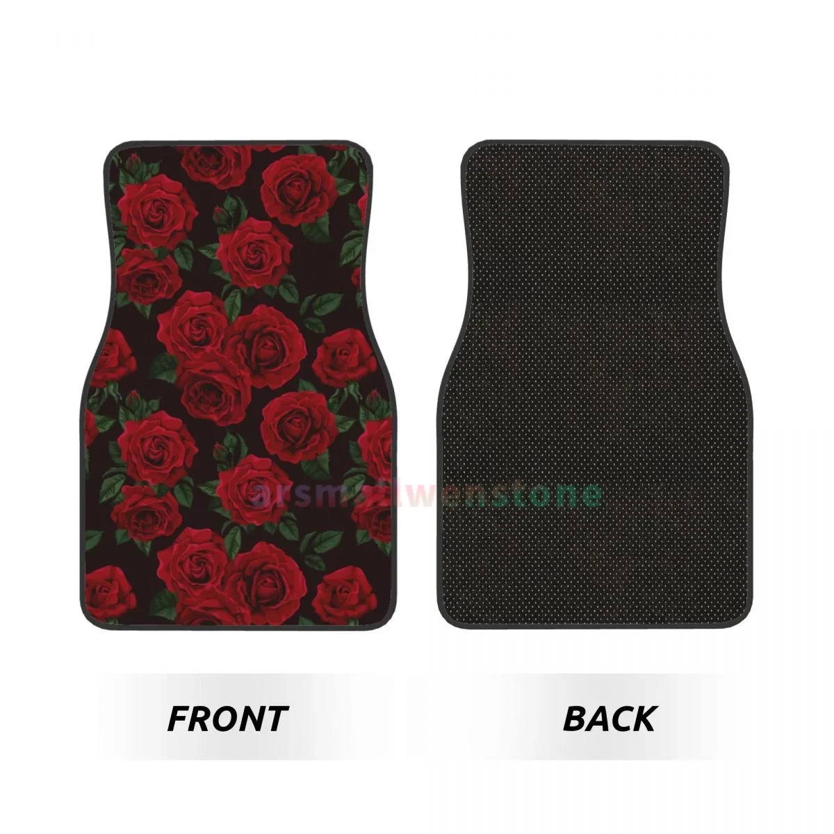 Rose 4PCS Crystal Velvet Women's Car Floor Mat, Anti Fouling Car Floor Mat Car Interior Accessories