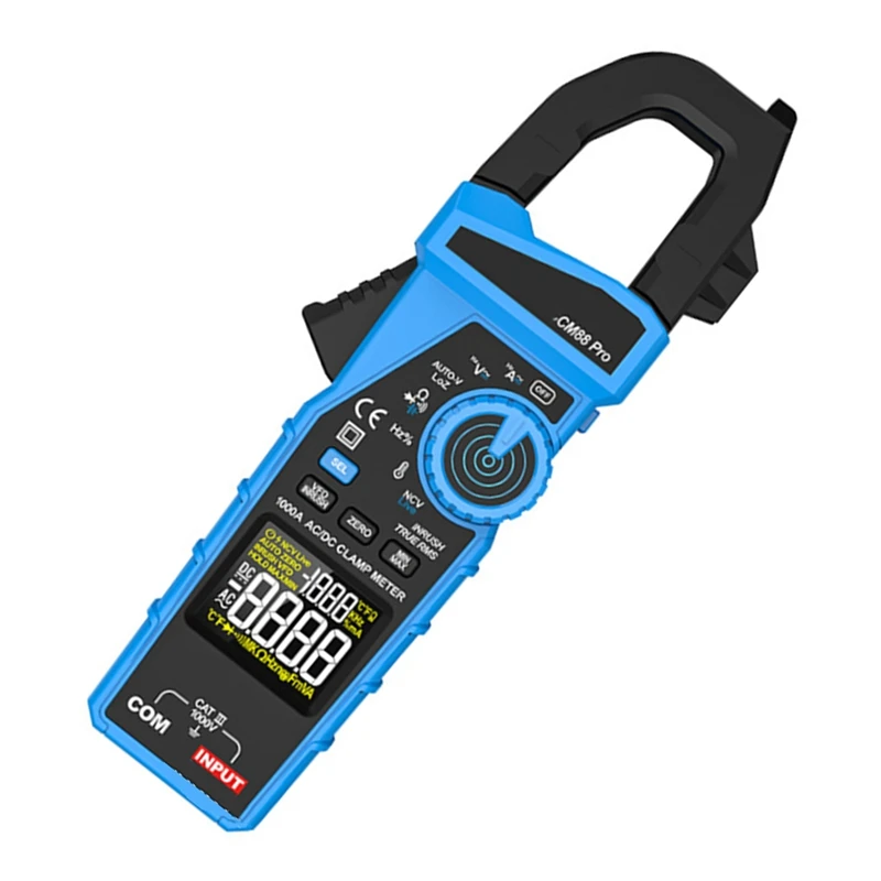 มิเตอร์วัดกระแสไฟฟ้าแบบดิจิตอล True RMS 1000A 1000V AC DC พร้อมระบบตรวจจับแรงดันไฟฟ้าอัตโนมัติ NCV วัดแอมป์ ความจุ วัดอุณหภูมิ วัดโอห์ม วัดเฮิรตซ์ รุ่น A21R