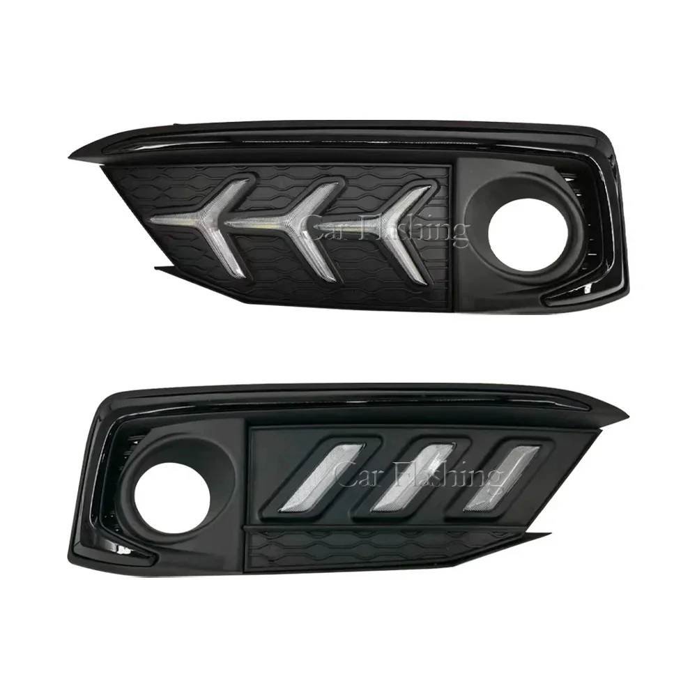 

2PCS LED DRL For Honda Civic 2019 2020 sedan with moving signal led cover daytime running light with Fog Lamp hole
