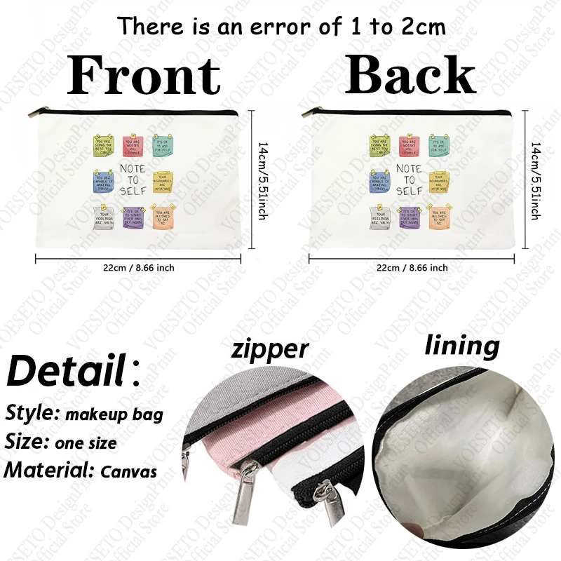 1 pc Mental Health Gifts pattern Makeup Bag, Travel Toilet Storage Bag, Party Gift Zipper Organizer, Cosmetic Pouch For Makeup